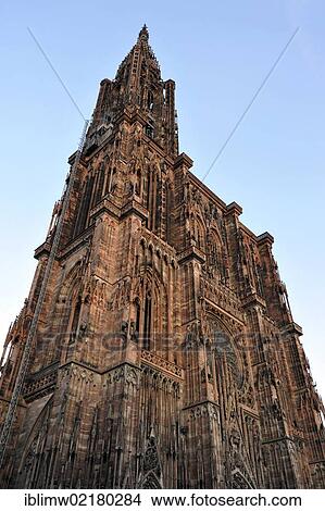 View of the north-western facade, Strasbourg Cathedral, Cathedral of Our Lady of Strasbourg, Strasbourg, Bas-Rhin département, Alsace, France, Europe, PublicGround, Europe View Large Photo Image Picture - View of the north-western facade, Strasbourg Cathedral, Cathedral of Our Lady of Strasbourg, Strasbourg, Bas-Rhin département, Alsace, France, Europe, PublicGround, Europe. Fotosearch