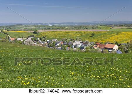 View of the village of Dittersdorf, spring, Glashuette, Osterzgebirge, Eastern Ore Mountains, Saxony, Germany, Europe View Large Photo Image Stock Image - View of the village of Dittersdorf, spring, Glashuette, Osterzgebirge, Eastern Ore Mountains, Saxony, Germany, Europe. Fotosearch
