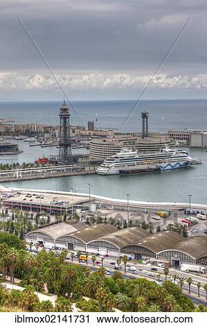 Views over Barcelona and the World Trade Centre, tower of Torre Jaume I, AIDA cruise ship, Barcelona, Catalonia, Spain, Europe, PublicGround, Europe View Large Photo Image Stock Image - Views over Barcelona and the World Trade Centre, tower of Torre Jaume I, AIDA cruise ship, Barcelona, Catalonia, Spain, Europe, PublicGround, Europe. Fotosearch