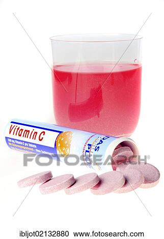 Vitamin C fizzy tablets dissolved in water in a glass View Large Photo Image Stock Image - Vitamin C fizzy tablets dissolved in water in a glass. Fotosearch