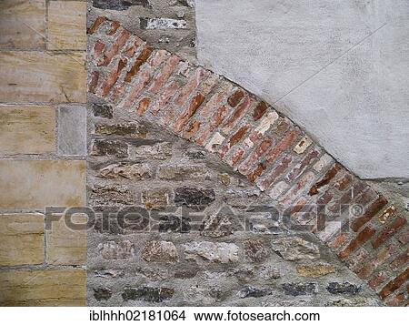 Picture - Wall, Petersberg Castle, Erfurt, Thuringia, Germany, Europe. Fotosearch
