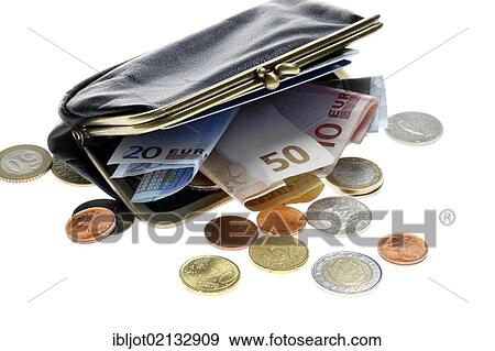 Wallet with euro banknotes, euro coins View Large Photo Image Stock Photo - Wallet with euro banknotes, euro coins. Fotosearch