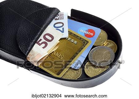 Wallet with various credit cards, bank cards, euro banknotes, euro coins View Large Photo Image Picture - Wallet with various credit cards, bank cards, euro banknotes, euro coins. Fotosearch