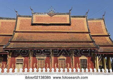 Stock Photography - Wat Sene Temple, Wat Sensoukharam, Luang Prabang, UNESCO World Heritage Site, Laos, Indochina, Asia. Fotosearch