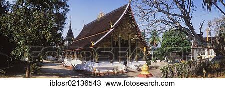 Wat Siri Moungkhoun Temple, monastery, Luang Prabang, Laos, Indochina, Asia View Large Photo Image Stock Image - Wat Siri Moungkhoun Temple, monastery, Luang Prabang, Laos, Indochina, Asia. Fotosearch