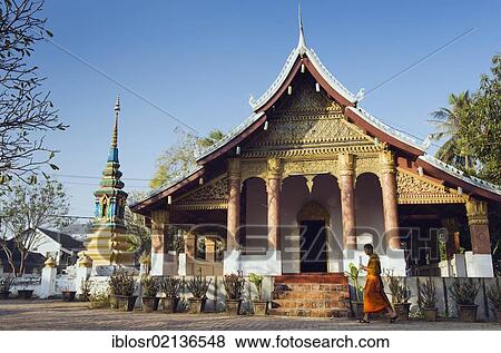 Stock Photo - Wat Sop Sickharam Temple, Luang Prabang, UNESCO World Heritage Site, Laos, Indochina, Asia. Fotosearch