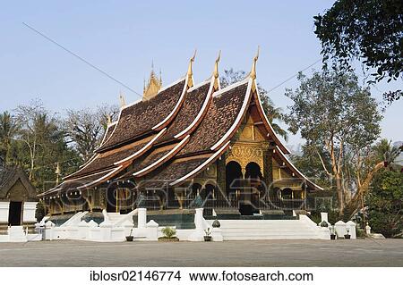 Picture - Wat Xieng Thong temple, Luang Prabang, Laos, Indochina, Asia. Fotosearch