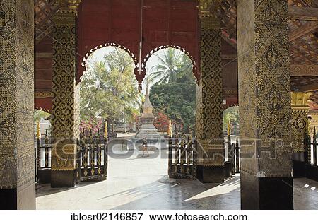 Wat Xieng Thong temple, Luang Prabang, Laos, Indochina, Asia View Large Photo Image Stock Photo - Wat Xieng Thong temple, Luang Prabang, Laos, Indochina, Asia. Fotosearch