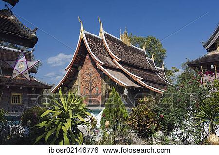 Wat Xieng Thong temple, Luang Prabang, Laos, Indochina, Asia View Large Photo Image Stock Photograph - Wat Xieng Thong temple, Luang Prabang, Laos, Indochina, Asia. Fotosearch