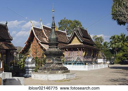 Wat Xieng Thong temple, Luang Prabang, Laos, Indochina, Asia View Large Photo Image Stock Photography - Wat Xieng Thong temple, Luang Prabang, Laos, Indochina, Asia. Fotosearch