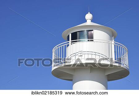 Stock Photo - White lighthouse, Glueckstadt, Schleswig-Holstein, Germany, Europe. Fotosearch