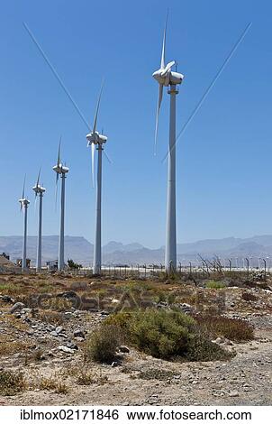 Wind turbines, wind power station, Pozo, Santa Lucía de Tirajana, Gran Canaria, Canary Islands, Spain, Europe View Large Photo Image Stock Photograph - Wind turbines, wind power station, Pozo, Santa Lucía de Tirajana, Gran Canaria, Canary Islands, Spain, Europe. Fotosearch