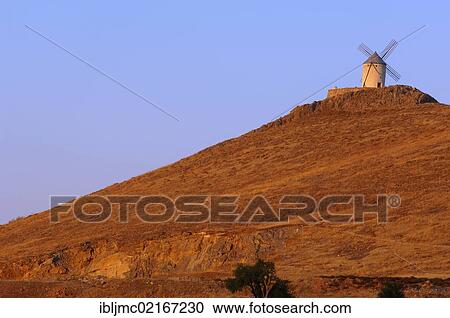 Windmill, Consuegra, Toledo province, Route of Don Quixote, Castilla-La Mancha, Spain, Europe View Large Photo Image Stock Image - Windmill, Consuegra, Toledo province, Route of Don Quixote, Castilla-La Mancha, Spain, Europe. Fotosearch