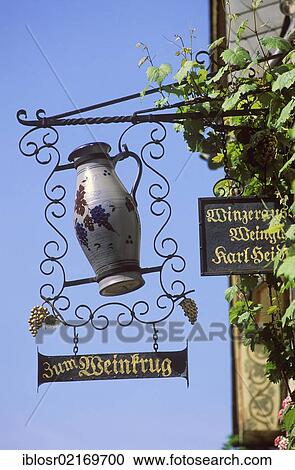 Wine jug, wine bar, Bacharach, Rhineland-Palatinate, Germany, Europe View Large Photo Image Stock Image - Wine jug, wine bar, Bacharach, Rhineland-Palatinate, Germany, Europe. Fotosearch
