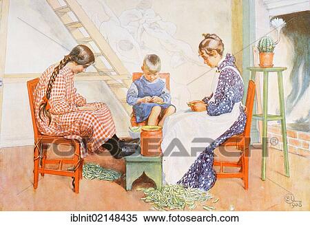 Working in the kitchen, illustration in The House in the Sun by Carl Larsson, 1917 View Large Photo Image Stock Photography - Working in the kitchen, illustration in The House in the Sun by Carl Larsson, 1917. Fotosearch