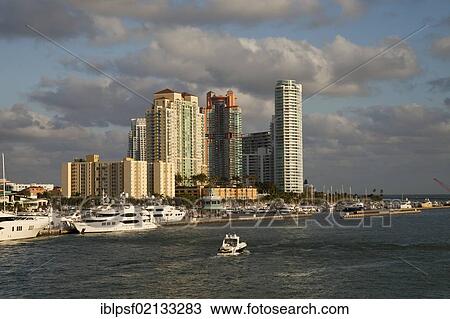 Yachts off the skyline of South Beach, Miami, Florida, USA, North America View Large Photo Image Stock Image - Yachts off the skyline of South Beach, Miami, Florida, USA, North America. Fotosearch