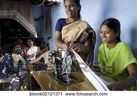 Young women are taught sewing and dressmaking under the supervision of a teacher, vocational and technical training, Nanniyur Pudhur near Karur, Tamil Nadu, India, Asia View Large Photo Image Stock Image - Young women are taught sewing and dressmaking under the supervision of a teacher, vocational and technical training, Nanniyur Pudhur near Karur, Tamil Nadu, India, Asia. Fotosearch