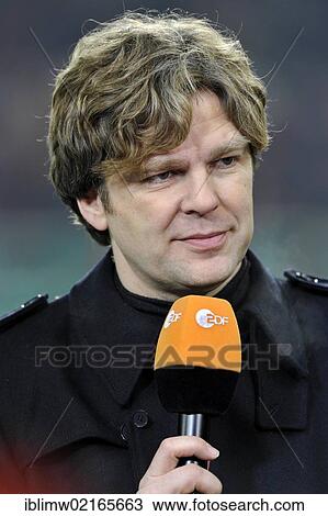 Stock Image - ZDF sports presenter Michael Steinbrecher, Mercedes-Benz Arena, Stuttgart, Baden-Wuerttemberg, Germany, Europe. Fotosearch