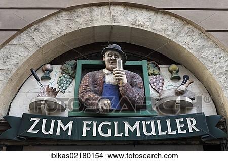 "Zum Figlmueller" tavern, portal with figure of a wine drinker, passage to the famous Schnitzelhaus building, Vienna, Austria, Europe View Large Photo Image Picture - "Zum Figlmueller" tavern, portal with figure of a wine drinker, passage to the famous Schnitzelhaus building, Vienna, Austria, Europe. Fotosearch