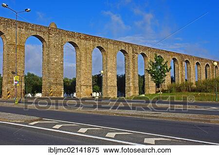 Água de Prata Aqueduct, Évora, UNESCO World Heritage Site, Alentejo, Portugal, Europe View Large Photo Image Stock Photography - Água de Prata Aqueduct, Évora, UNESCO World Heritage Site, Alentejo, Portugal, Europe. Fotosearch