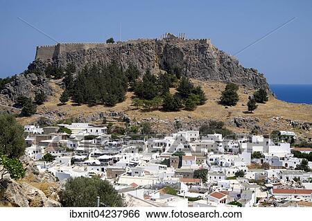 Acropolis of Lindos, Lindos, Rhodos, Doedekanes, Greece, Europe View Large Photo Image Stock Photograph - Acropolis of Lindos, Lindos, Rhodos, Doedekanes, Greece, Europe. Fotosearch