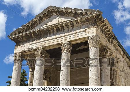 Augustus temple, Pula, Istria, Croatia, Europe View Large Photo Image Stock Photo - Augustus temple, Pula, Istria, Croatia, Europe. Fotosearch