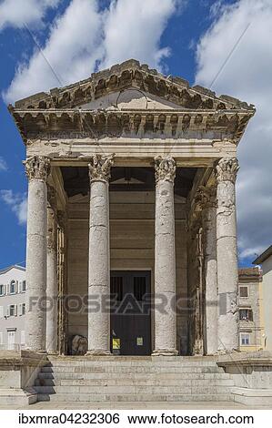 Augustus temple, Pula, Istria, Croatia, Europe View Large Photo Image Stock Photograph - Augustus temple, Pula, Istria, Croatia, Europe. Fotosearch