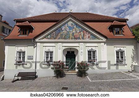 Baderhouse with its classical facade, Durnstein, Wachau, Waldviertel, Lower Austria, Austria, Europe View Large Photo Image Stock Photograph - Baderhouse with its classical facade, Durnstein, Wachau, Waldviertel, Lower Austria, Austria, Europe. Fotosearch