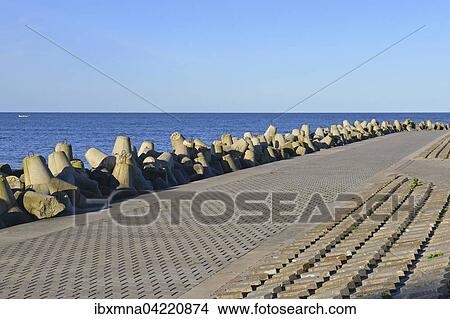 Bank reinforcement with tetrapods and concrete, Heligoland, Schleswig-Holstein, Germany, Europe View Large Photo Image Picture - Bank reinforcement with tetrapods and concrete, Heligoland, Schleswig-Holstein, Germany, Europe. Fotosearch