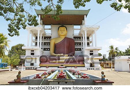 Stock Photo - Big Buddha, Weherahana Temple, Matara, Southern Province, Ceylon, Sri Lanka, Asia. Fotosearch