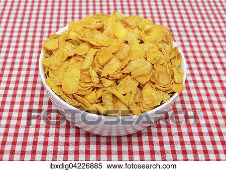 Bowl of cornflakes, checkered red and white table cloth View Large Photo Image Stock Photography - Bowl of cornflakes, checkered red and white table cloth. Fotosearch