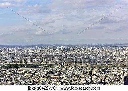Cimentiere de Montparnasse and city centre with Louvre and Montmartre, seen from Tour de Montparnasse observation deck, Paris, Ile de France, France, Europe View Large Photo Image Stock Image - Cimentiere de Montparnasse and city centre with Louvre and Montmartre, seen from Tour de Montparnasse observation deck, Paris, Ile de France, France, Europe. Fotosearch