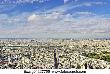 Stock Photography - City centre, seen from Tour de Montparnasse observation deck, Paris, Ile de France, France, Europe. Fotosearch