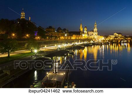 Cityscape with river Elbe, Dresden Cathedral and Semper Gallery, view from Zwinger, Dresden, Saxony, Germany, Europe View Large Photo Image Stock Image - Cityscape with river Elbe, Dresden Cathedral and Semper Gallery, view from Zwinger, Dresden, Saxony, Germany, Europe. Fotosearch