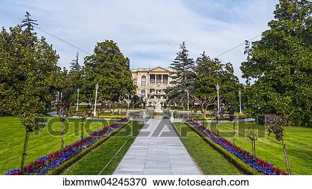 Dolmabahce Palace, park, Besiktas, Istanbul, Turkey, Asia View Large Photo Image Stock Image - Dolmabahce Palace, park, Besiktas, Istanbul, Turkey, Asia. Fotosearch