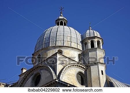 Stock Image - Dome of the church of Santa Maria dei Miracoli, Venice, Venezia, Veneto, Italy, Europe. Fotosearch
