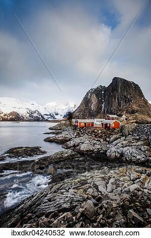 Fishermen's houses, Rorbu, Moskenesoya, Reine, Hamnoy, Hamnoy Lofoten, Norway, Europe View Large Photo Image Stock Image - Fishermen's houses, Rorbu, Moskenesoya, Reine, Hamnoy, Hamnoy Lofoten, Norway, Europe. Fotosearch