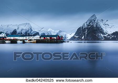 Fishermen's houses, Rorbu, Moskenesoya, Reine, Hamnoy, Hamnoy Lofoten, Norway, Europe View Large Photo Image Stock Photography - Fishermen's houses, Rorbu, Moskenesoya, Reine, Hamnoy, Hamnoy Lofoten, Norway, Europe. Fotosearch