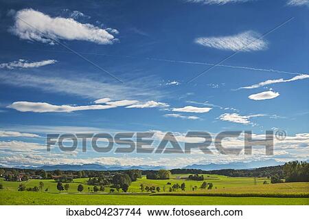 Foehn clouds over Alpine foothills, south of Munich, Bavaria, Germany, Europe View Large Photo Image Picture - Foehn clouds over Alpine foothills, south of Munich, Bavaria, Germany, Europe. Fotosearch
