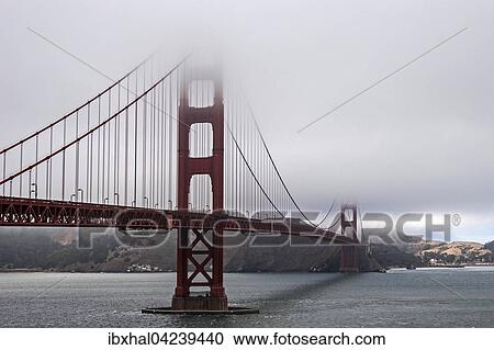 Golden Gate Bridge partially covered in fog, San Francisco, California, USA, North America View Large Photo Image Stock Image - Golden Gate Bridge partially covered in fog, San Francisco, California, USA, North America. Fotosearch