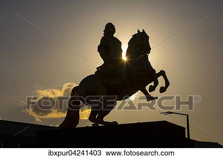 Goldener horseman, backlit equestrian statue of the Saxon elector and Polish King Augustus the Strong, Neustadter Markt, Dresden-Neustadt, Saxony, Germany, Europe View Large Photo Image Stock Image - Goldener horseman, backlit equestrian statue of the Saxon elector and Polish King Augustus the Strong, Neustadter Markt, Dresden-Neustadt, Saxony, Germany, Europe. Fotosearch