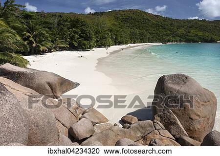 Granite cliffs and beach at Anse Lazio, Praslin Island, Seychelles, Africa View Large Photo Image Stock Image - Granite cliffs and beach at Anse Lazio, Praslin Island, Seychelles, Africa. Fotosearch