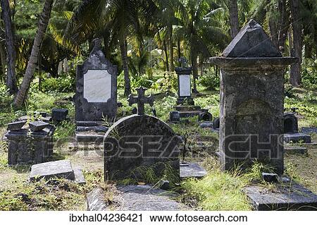 Grave stones, old cemetery at National Monument L'Union Estate Plantation, La Digue Island, Seychelles, Africa View Large Photo Image Stock Image - Grave stones, old cemetery at National Monument L'Union Estate Plantation, La Digue Island, Seychelles, Africa. Fotosearch