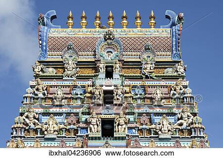 Hindu temple, Arulmigu Navasakti Vinayagar Temple, detail, Victoria, Mahe Island, Seychelles, Africa View Large Photo Image Stock Photograph - Hindu temple, Arulmigu Navasakti Vinayagar Temple, detail, Victoria, Mahe Island, Seychelles, Africa. Fotosearch