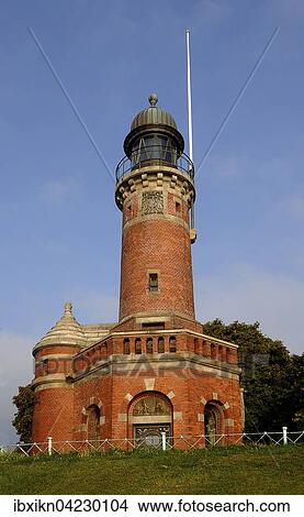 Historic lighthouse, Holtenau, Kiel, Schleswig-Holstein, Germany, Europe View Large Photo Image Picture - Historic lighthouse, Holtenau, Kiel, Schleswig-Holstein, Germany, Europe. Fotosearch
