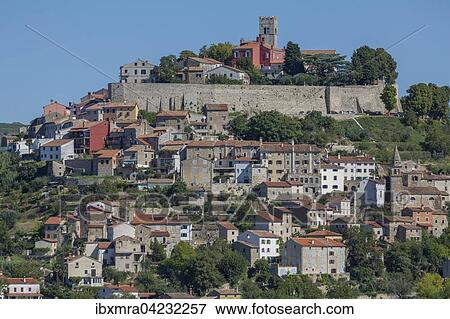 Idyllic village on hilltop with Venetian fortress, Motovun, Istria, Croatia, Europe View Large Photo Image Stock Photo - Idyllic village on hilltop with Venetian fortress, Motovun, Istria, Croatia, Europe. Fotosearch