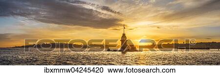 Lighthouse, Maiden's Tower, Kiz Kulesi, at sunset, island in the Bosporus, Uskudar, Istanbul Turkey View Large Photo Image Stock Image - Lighthouse, Maiden's Tower, Kiz Kulesi, at sunset, island in the Bosporus, Uskudar, Istanbul Turkey. Fotosearch