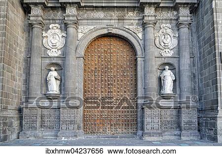 Main portal of the cathedral, Heroica Puebla de Zaragoza, Puebla, Mexico, North America View Large Photo Image Stock Photograph - Main portal of the cathedral, Heroica Puebla de Zaragoza, Puebla, Mexico, North America. Fotosearch