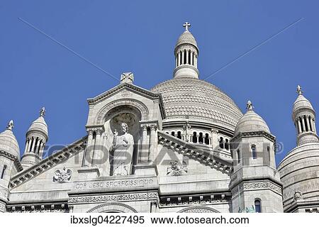 Main portal with statue of Christ, Basilica of the Sacred Heart of Paris, Sacre-Coeur, Paris, Ile de France, France, Europe View Large Photo Image Stock Photography - Main portal with statue of Christ, Basilica of the Sacred Heart of Paris, Sacre-Coeur, Paris, Ile de France, France, Europe. Fotosearch