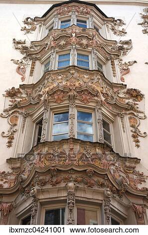 Multistory oriel with baroque stucco, Helblinghaus, 1725, Herzog-Friedrich-Strasse, Innsbruck, Tyrol, Austria, Europe View Large Photo Image Stock Image - Multistory oriel with baroque stucco, Helblinghaus, 1725, Herzog-Friedrich-Strasse, Innsbruck, Tyrol, Austria, Europe. Fotosearch